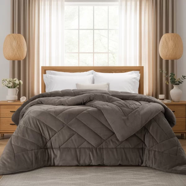 Edredón Ottawa King Gris Topo